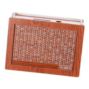 Bothyi - Caja De Ahorro De Dinero, Alcancía Con Objetivo De Dinero, Caja De Almacenamiento Para Decoración Del Hogar, Lata De Madera Almacenada, 10000 Usd