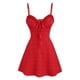 thumbnail image 1 of Vestido De Mujer Corto Rojo Puntos Lunar Con Tirantes Finos, 1 of 5