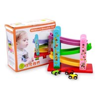 Genérico - Pista De Autos De Madera 3 Niveles Azul