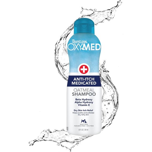 TropiClean OxyMed Medicated Dog Shampoo, Soothing Oatmeal Formula