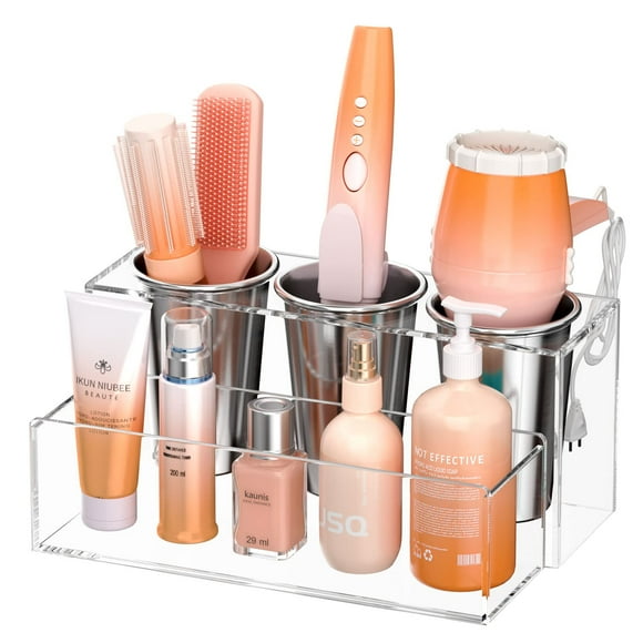 Organizador de herramientas para el cabello NIUBEE, acrílico, secador de pelo y soporte para peinar