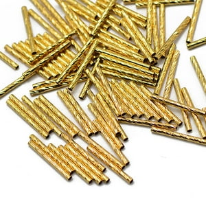 Genérico - 50Pcs Oro Patrón Grabado Toma De Perlas De Fideos Tubo De La Joyería