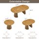 thumbnail image 2 of Wooden Dining Table, Flexible and Extendable, Multi-functional and Space-saving, Fashionable Oval Design and Slatted Table Legs, Tea Table or Office Desk, Beautiful and Practical, 2 of 3