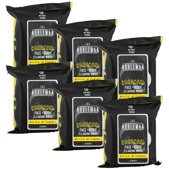 Toallitas Limpiadoras The Nobleman Pack de 6 (180 uds) Carbón Activado