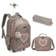 thumbnail image 1 of Children's Rolling Backpack Set Wheeled Schoolbag Kids Backpack with Insulated Lunch Bag and Pencil Case for Boys and Girls, 1 of 3