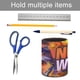 thumbnail image 5 of Nerf-theme Cylinder Pen Holder Pencil Organizer with Flannel Lining PVC Leather Material Cardboard Base for study work 10*8CM, 5 of 6