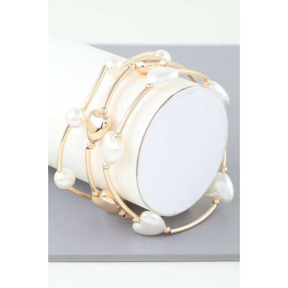 Pulsera Fashnzfab Simple Heart Envoltura De Cuentas