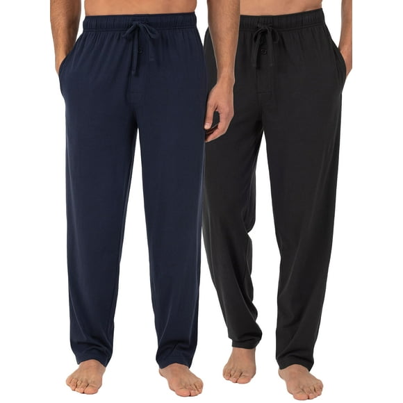 Pantalones para dormir Fruit of the Loom, tejido 5X Plus, para hombre, negro/azul marino