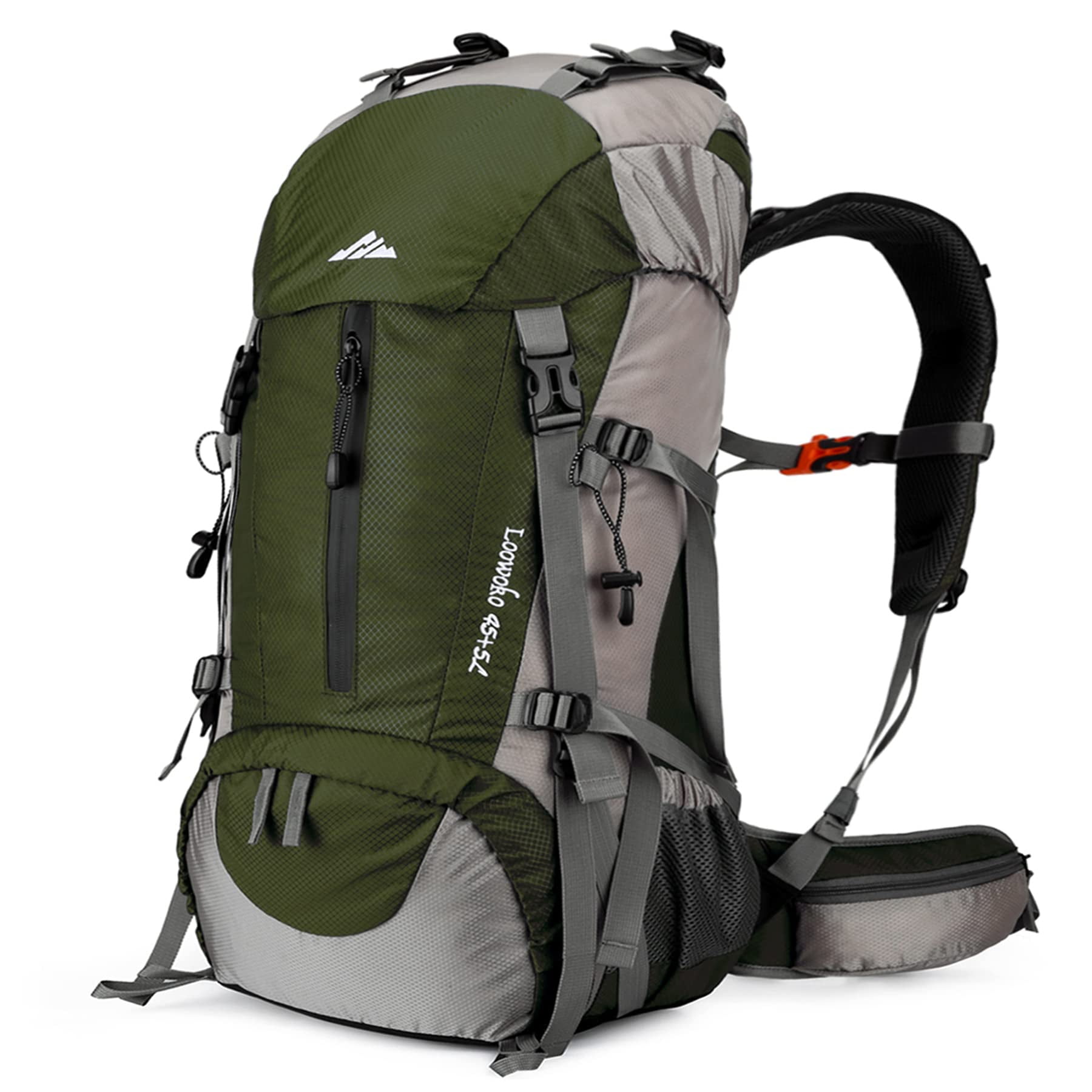 Mochila De Senderismo Loowoko 50l Impermeable Para Camping Con Funda Para Lluvia