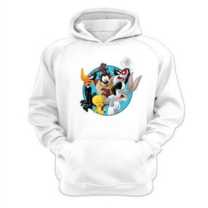 Genérico - Polerón Canguro Dibujos Animados Lt Blanco Talla Xl Unisex