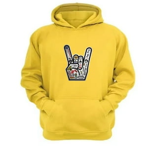 Genérico - Polerón Canguro Rock Amarillo Talla L Unisex