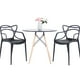 thumbnail image 1 of Comedor Terraza - 2 Sillas Master Negras y Mesa Eames de Vidrio 80cm, 1 of 8
