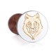 thumbnail image 2 of Sello de cera MCEAL 30 mm con diseño de lobo y mango de palo de rosa, 2 of 5