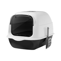 Magideal - Caja De Arena Para Gatos Con Capucha Y Tapa, Inodoro Grande Para Gatos, Arenero, Suministros Para Mascotas, Bandeja De Arena Para Gatos, Caja De Arena , Negro