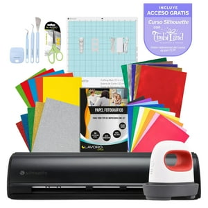 Kit Papelería Silhouette Cameo 5 Black + Estampadora Mini