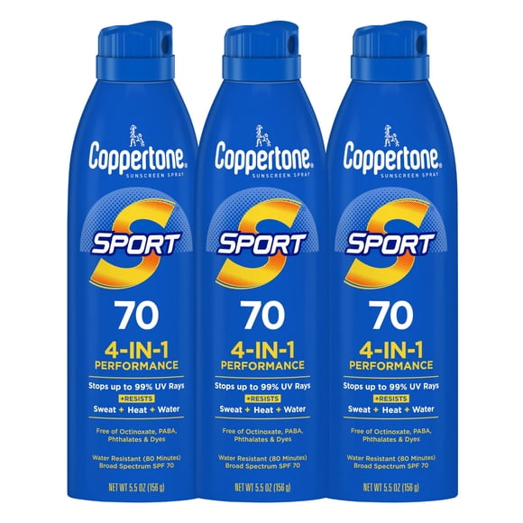 Spray de protección solar Coppertone SPORT SPF 70 163 ml paquete de 3