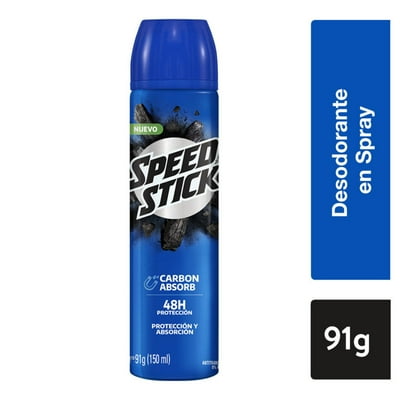 Desodorante Spray Carbon Absorbente 91 G Speed Stick