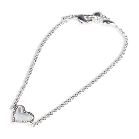 Pulsera Kendra Scott Ari Heart Rodiada Nácar Marfil