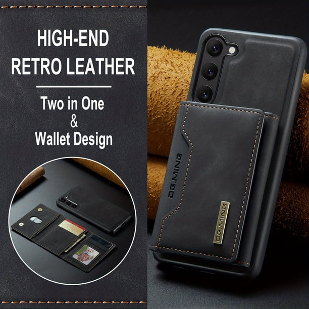 Wallet Case For Samsung Galaxy S23 Ultra / S23 / S23 Plus With Card Holder,Detachable Magnetic Faux Leather Kickstand Case With 8 Card Slots,Shockproof Cover