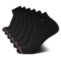 Calcetines Tommy Hilfiger Quarter Para Hombre, Paquete De 6, Negros