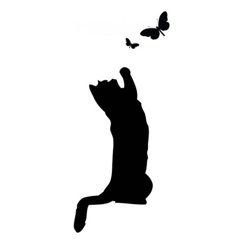 Rienda Libre Graphics - Decomural Cute Cat & Butterfly Ws-44137