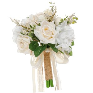 Bothyi - Ramo De Boda Decorativo Realista Romántico Rosas Champán Ramo De Novia