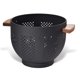thumbnail image 1 of Colador De Metal Con Mango De Madera 5 5 L Negro Mate, 1 of 7