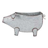 Maceta De Pared Zingz & Thingz Pig De Hierro Galvanizado, 16,75 X 9,5 X 27 Cm