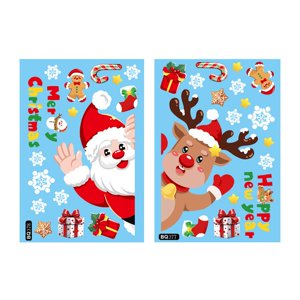 Bothyi - 2X Adhesivos Navideños Para Ventanas, Decoraciones Navideñas Para Ventanas, Hogar, Vacaciones