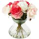 thumbnail image 1 of Arreglo floral con forma de rosa casi natural con jarrón de 11 cm de alto y 11 cm de ancho, 1 of 2
