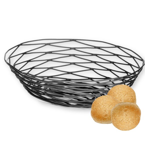 Cesta Tablecraft Ovalada de Metal Negro 23x16x6 cm
