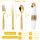 thumbnail image 2 of Platería desechable WELLIFE, paquete de 50 unidades, de plástico dorado con servilletas, 2 of 6