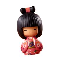 Bothyi - Muñecas Kokeshi Pintura A Mano Cultura Asiática Para Escritorio Adorno Regalo De Cumpleaños Rosa