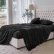 thumbnail image 5 of Juego de sábanas Elegant Comfort, terciopelo, felpa, franela, Cal King, color negro, 5 of 9