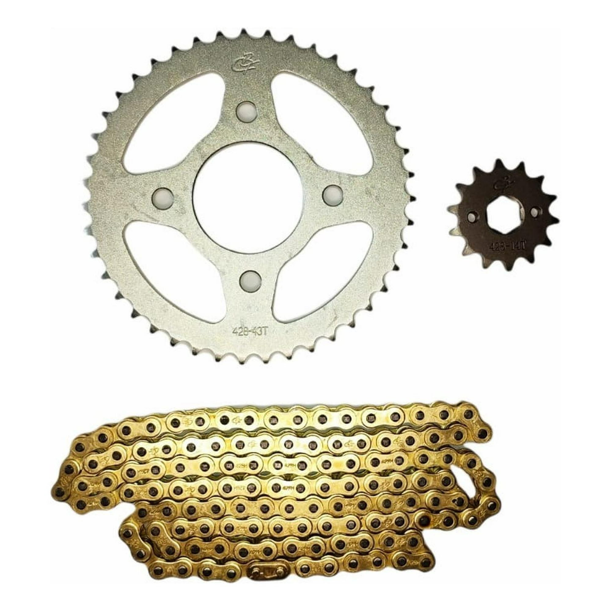 Genérico - Kit De Transmision Yamaha Enticer 125 Yba C/ Cadena Dorada