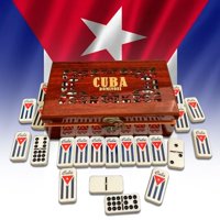 Domino Set Prk 14 Cuban Double 9 Pulgadas En Caja De Madera Premium