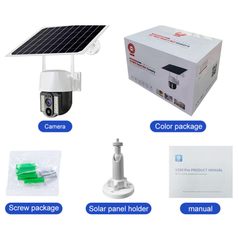Genérico - Cámara De Seguridad Solar Smart Net V380 | Resolución Hd Blanco