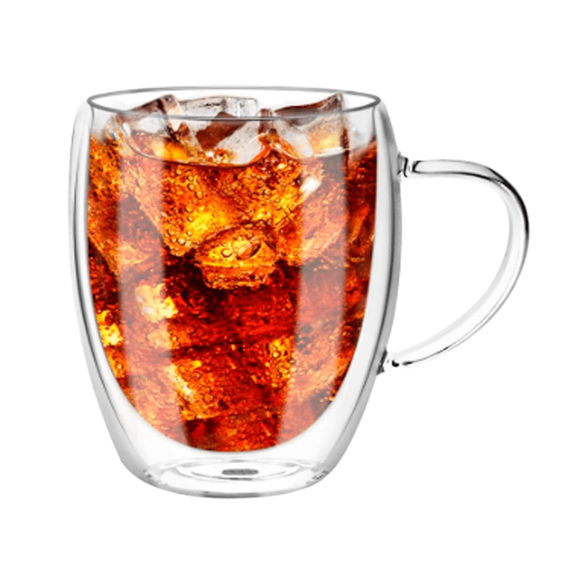 Wakeshome - Mug Taza De Café Oz Doble Pared Vidrio Vaso Termico 150ml