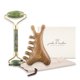 thumbnail image 1 of Set de masaje facial jade & timber – Rodillo de jade y Gua Sha de sándalo verde, 1 of 9