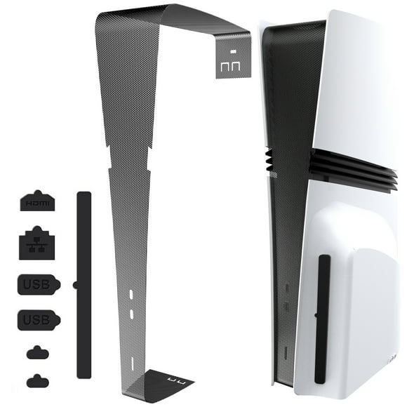 Kit de cubierta antipolvo con filtro de ventilador de refrigeración, conectores de puerto USB compatibles con los accesorios de la consola PlayStation 5 Pro-Negro