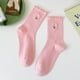 thumbnail image 1 of Xiao Hua Calcetines de Mujer con Pliegues y Cuello Redondo, Calcetines de Algodón Ligeros con Patrones de Punto, Calcetines Decorativos con Volantes, Calcetines Casuales Transpirables Adecuados para, 1 of 2