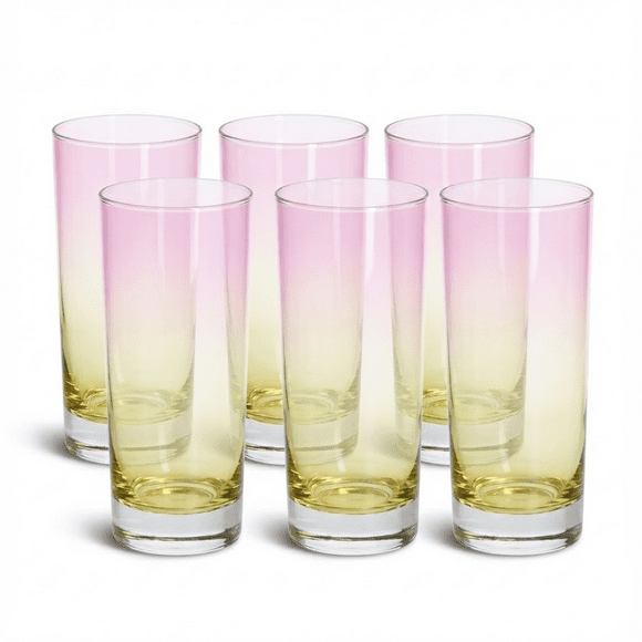 Pack 6 Vasos Vidrio Diseño Tornasol 460ml 16oz