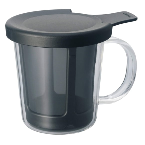 Cafetera Hario Immersion de vidrio templado con calor de 170 ml, color negro