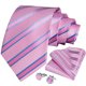 thumbnail image 1 of Corbata formal a rayas seda hombre paño y colleras Rosa y Celeste, 1 of 5
