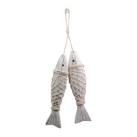 Ioensy - Adorno De Escultura De Pez, Decoración De Peces Náuticos De Madera Para Dormitorio Y Baño