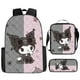 thumbnail image 1 of Lovely Kuromi 3Pcs/Set Capacity Shoulder Bags Kawaii Primary Girls School Bags Lightweight Cartoon Backpacks Meal Bag Plush Doll, 1 of 3