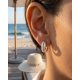 thumbnail image 2 of Pendientes de aro huggie de plata MUMREUES para mujer, joyería de moda para el día a día, 2 of 9