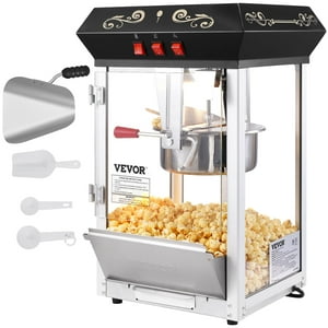 Máquina Para Hacer Palomitas Vevor 850 W, 240 Ml, 48 Tazas, Lote Con Vidrio Templado