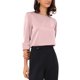 thumbnail image 4 of INSPIRE CHIC Blusa de Satén para Mujer Regreso a Clases Elegante Casual Cuello Barco Manga 3/4 Camisa de Trabajo XS Rosa Empolvado, 4 of 6