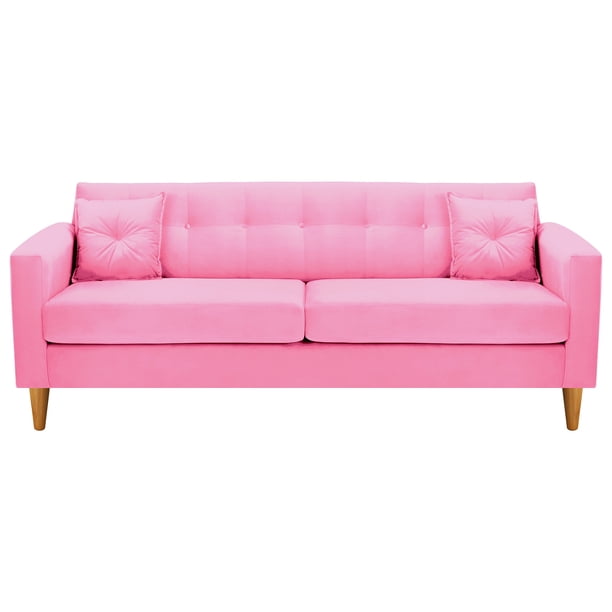 Sofa New Retro 3CG Felpa 04 Rosado